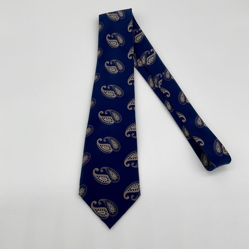 NEW Vintage Fumagalli’s‎ Pure Silk Tie Blue Paisley Made in Spain NWT